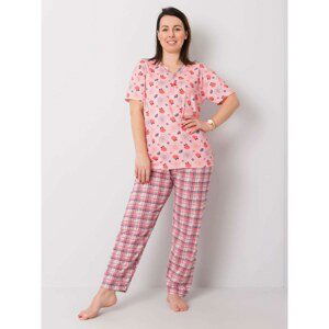 Plus size pink pajamas with patterns