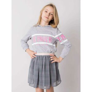 Gray melange cotton sweatshirt for a girl