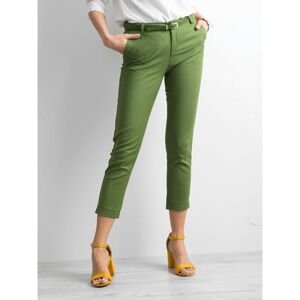 Trousers with green belt