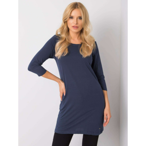 YOU DON´T KNOW ME Navy blue cotton tunic