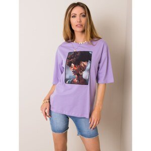 RUE PARIS Purple t-shirt with a print