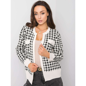 RUE PARIS Black and white houndstooth sweater