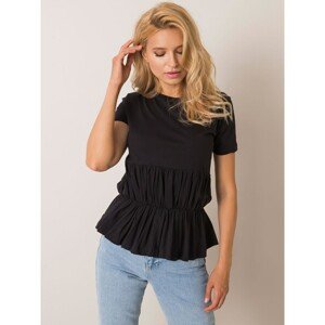 Black blouse with ruffles