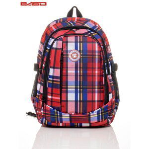 Colorful checked school backpack