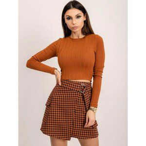 Brick-red BSL checked skirt