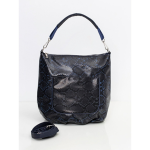 Navy blue handbag in an animal pattern