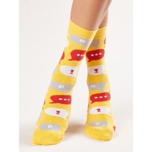 Yellow socks with print