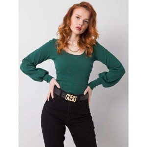 RUE PARIS Dark green cotton blouse