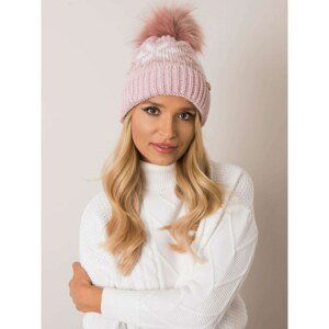 RUE PARIS Light pink winter beanie