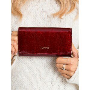 Lacquered wallet with a dark red pattern