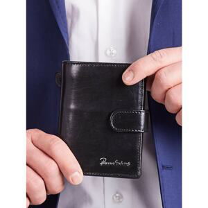 Black vertical men's wallet with closure