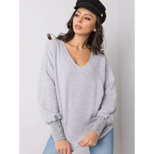 Women´s gray melange sweatshirt made of cotton