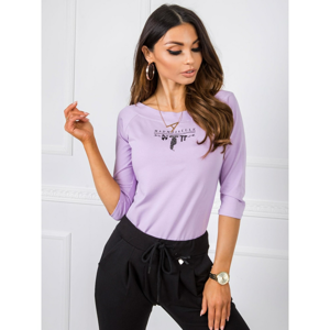 Light purple cotton blouse with a print