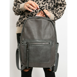 Gray eco-leather backpack