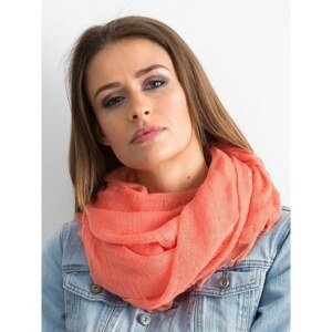 Coral scarf with metallic thread