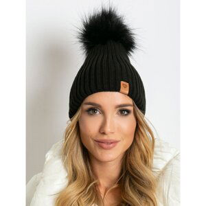 Black hat with a pompom