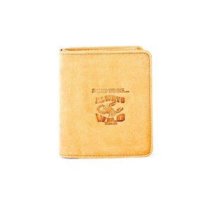Leather wallet with camel embossing