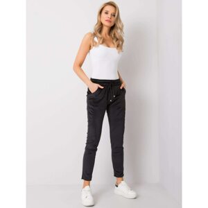 RUE PARIS Black velor pants