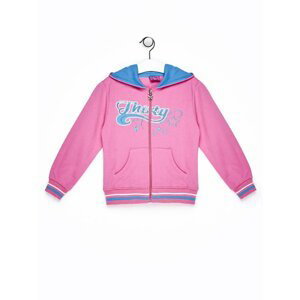 Light pink sweatshirt for a girl with a colorful print