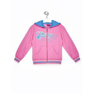 Light pink sweatshirt for a girl with a colorful print