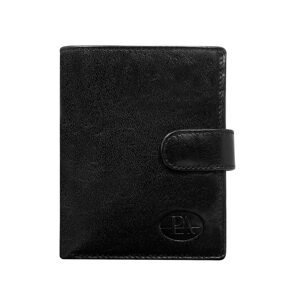 Black classic men's leather wallet with snap