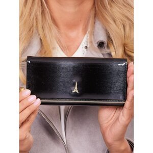 Patent leather black wallet