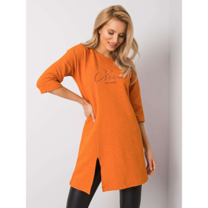 RUE PARIS Orange tunic with embroidery