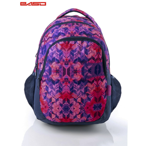 School backpack with ethnic pink patterns