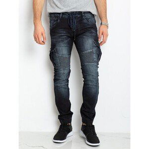 Navy blue denim pants