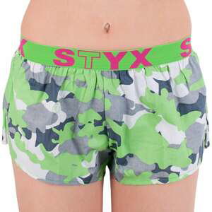 Women&#39;s shorts Styx art sports rubber green camouflage (T559)