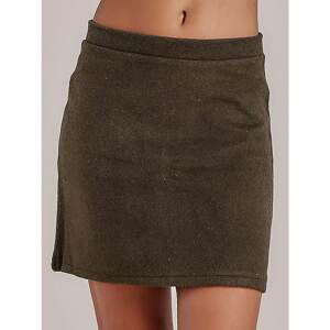 Knitted khaki miniskirt