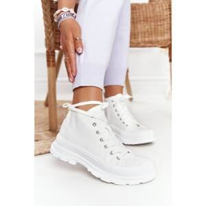 Women's High Sneakers On A Chunky Sole White Trissy