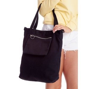 Black cloth bag with an outer pocket