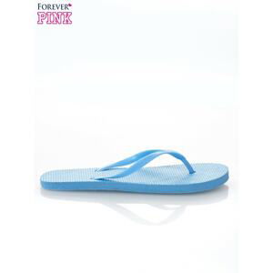 Fashionable and comfortable blue women´s flip-flops for the beach
