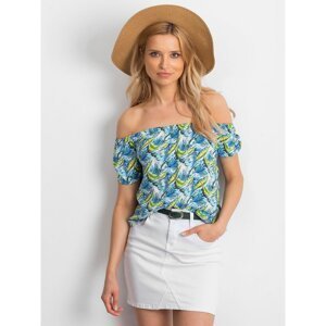 Spanish blue blouse with a floral motif