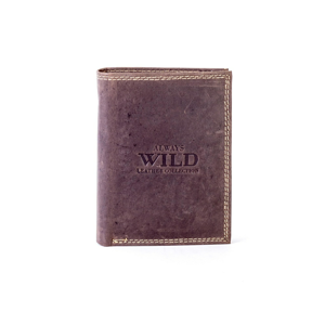 Brown leather wallet with embossing