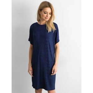 Navy blue dress with a simple cut