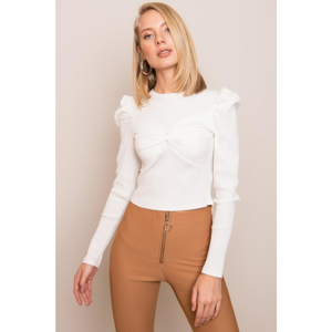 BSL Ecru blouse with puff sleeves
