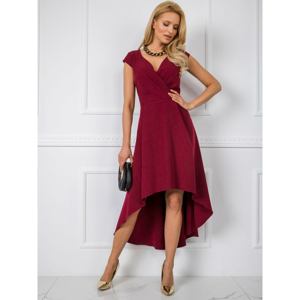 Burgundy dress with a long back