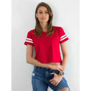 Short red cotton T-shirt
