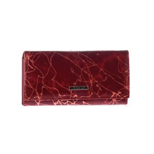 Women´s red patterned leather wallet