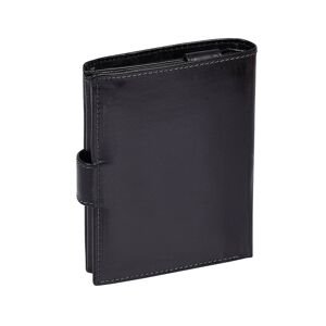 Leather wallet for a man with a black clasp