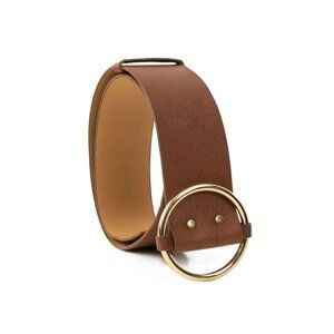 RUE PARIS Brown wide eco-leather belt