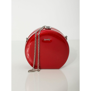 Leather round red handbag