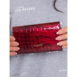 Women´s wallet with an animal print, dark red