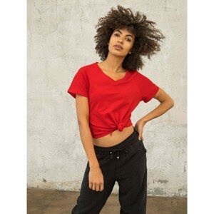 FOR FITNESS red T-shirt with V-neck