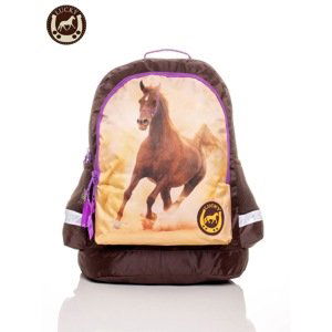 School backpack with a horse print