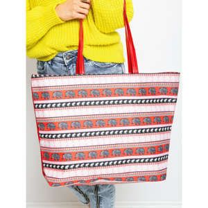 Shopper bag with red print