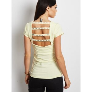Yellow t-shirt with cutouts on the back