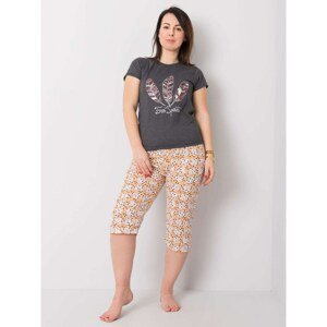 Graphite two-piece cotton pajamas